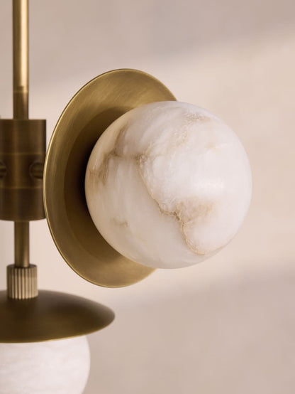 Snowflake Alabaster Orb Chandelier - Elegant Design & Adjustable Heigh