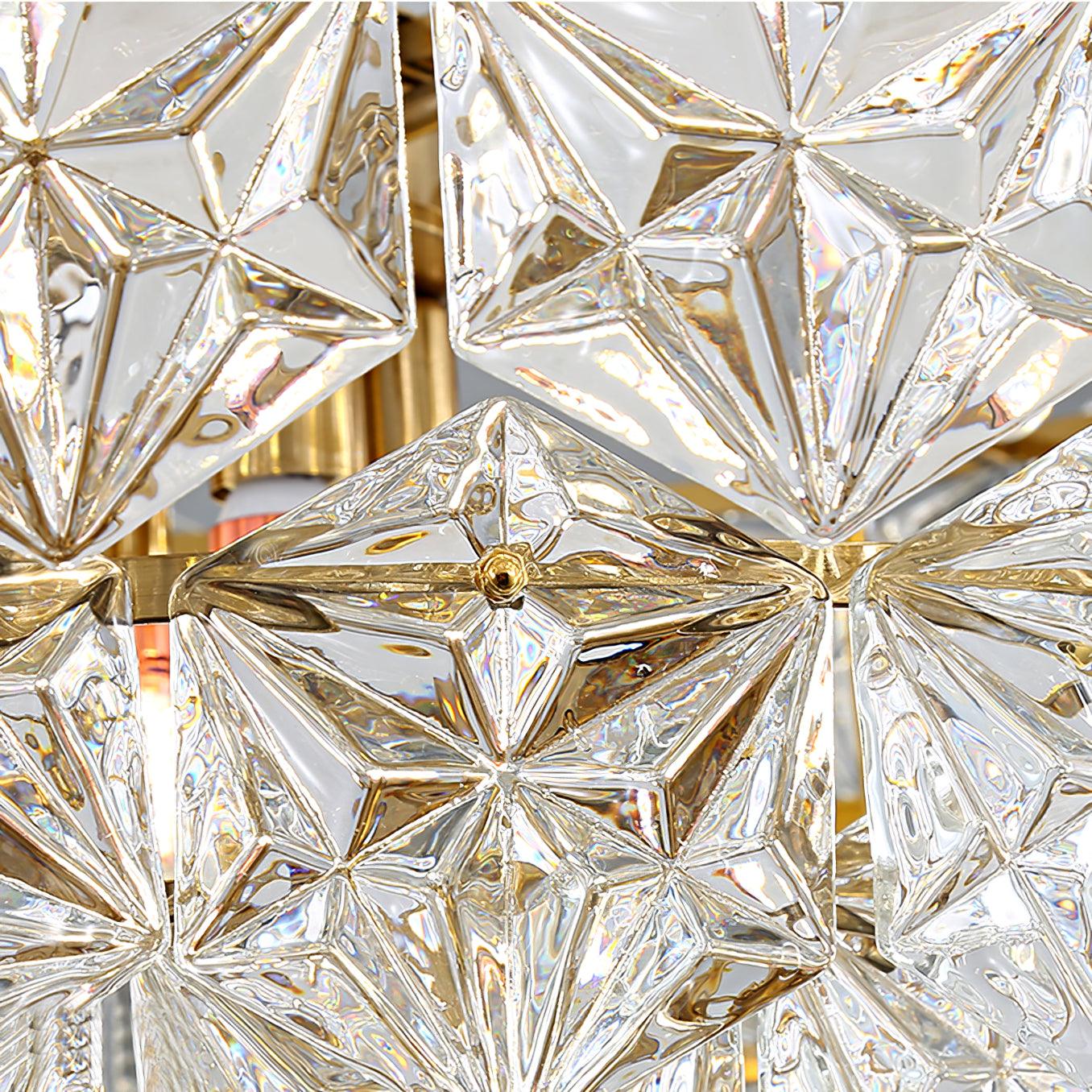 Elegant Snowflake Glass Chandelier - Dimmable, Energy Efficient Lighti