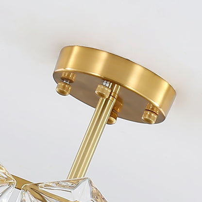 Elegant Snowflake Glass Chandelier - Dimmable, Energy Efficient Lighti