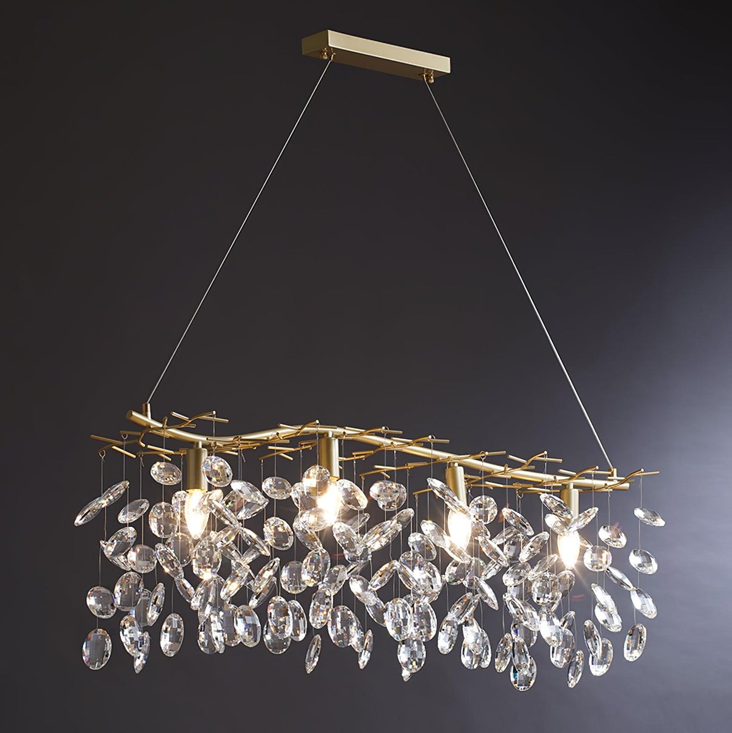 Sofia Crystal Chandeliers - Elegant Lighting with Adjustable Brightnes