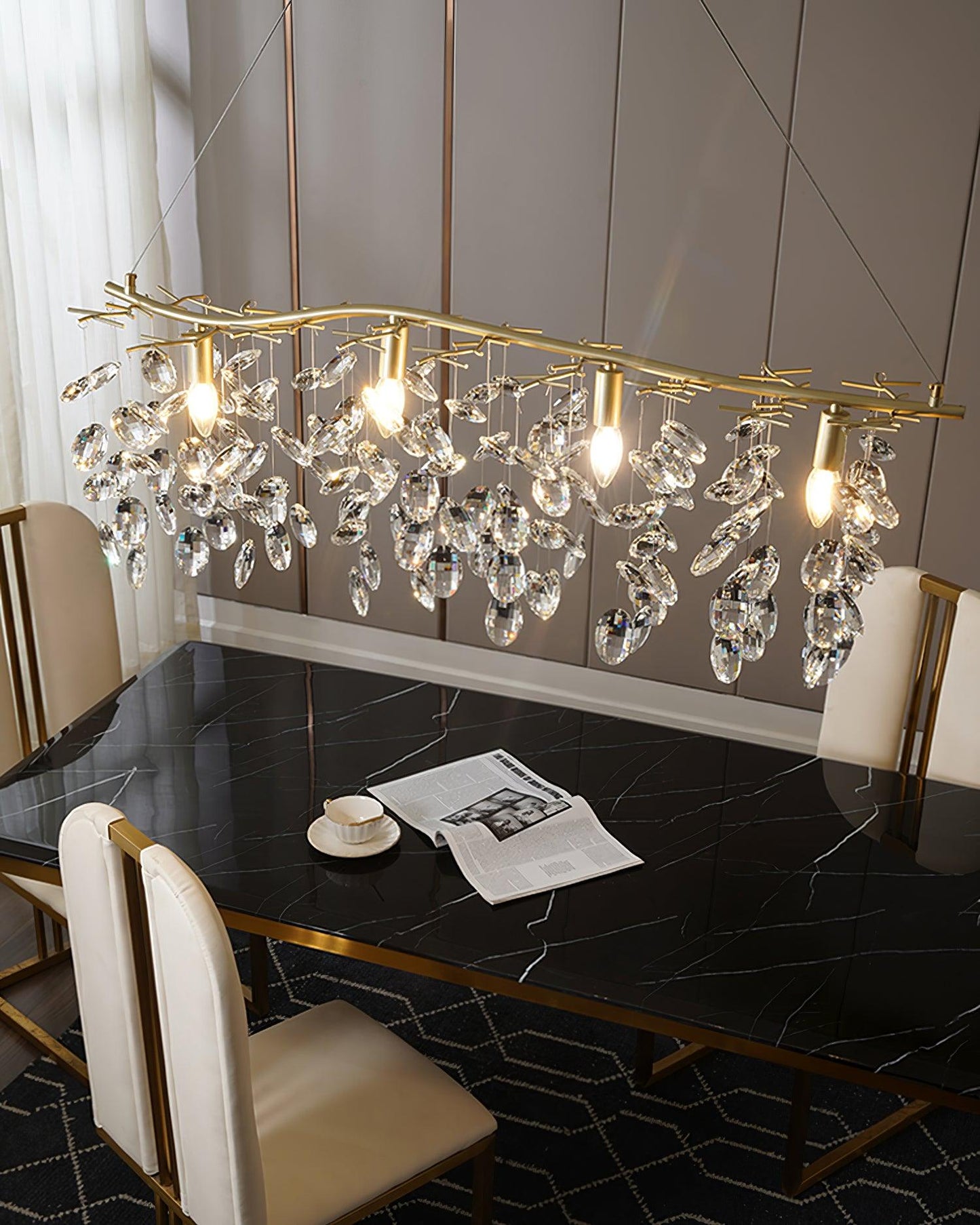Sofia Crystal Chandeliers - Elegant Lighting with Adjustable Brightnes
