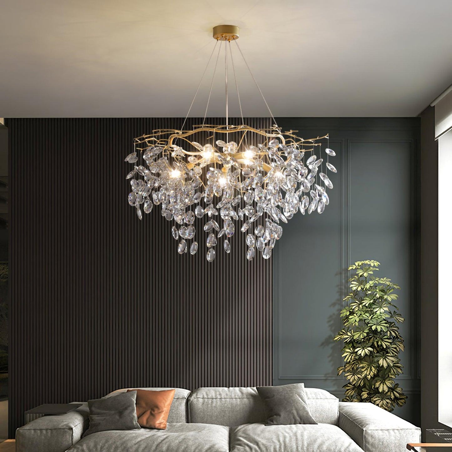 Sofia Crystal Chandeliers - Elegant Lighting with Adjustable Brightnes