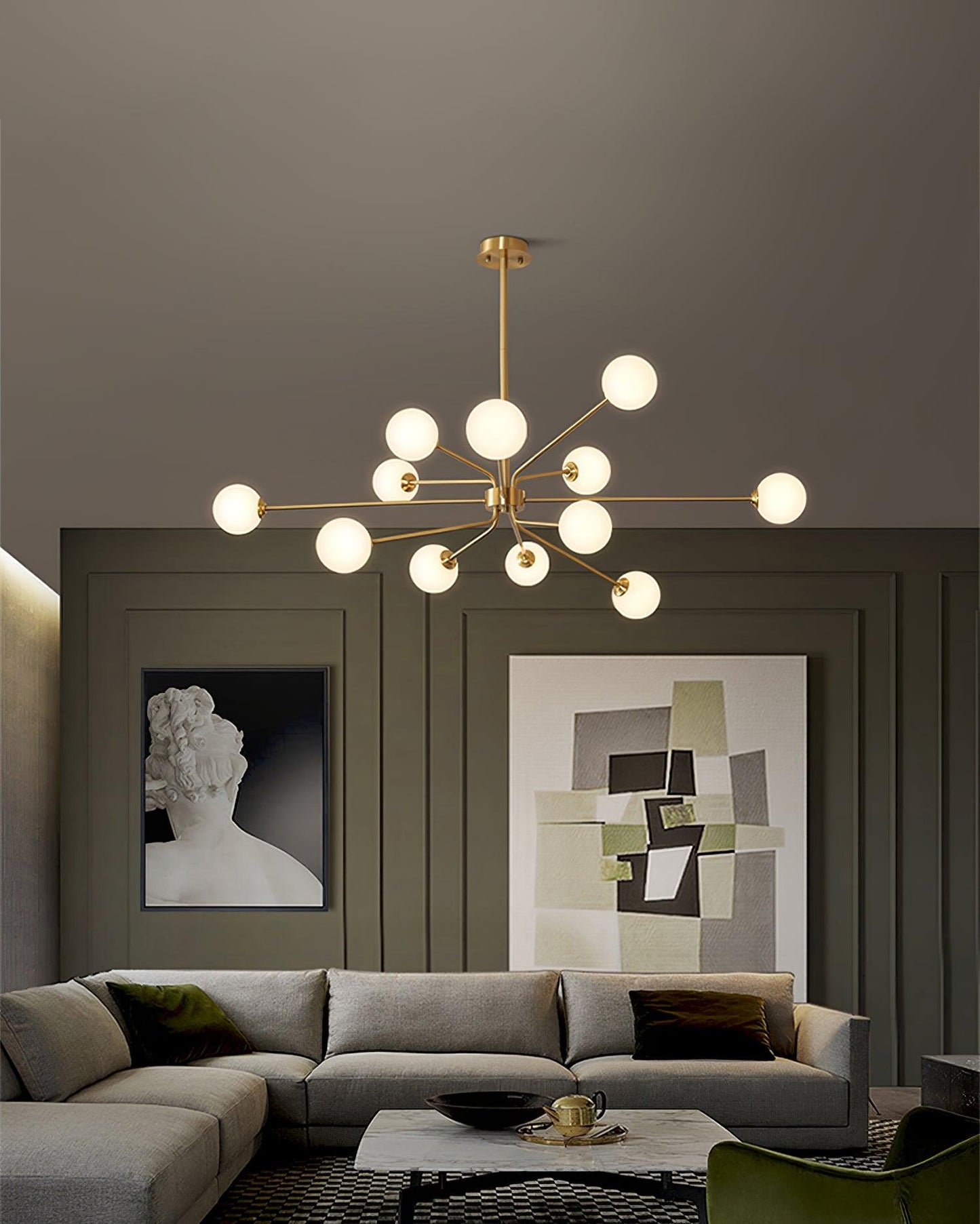 Solaire Arm Chandelier - Elegant Design with Adjustable Arms & LED Com