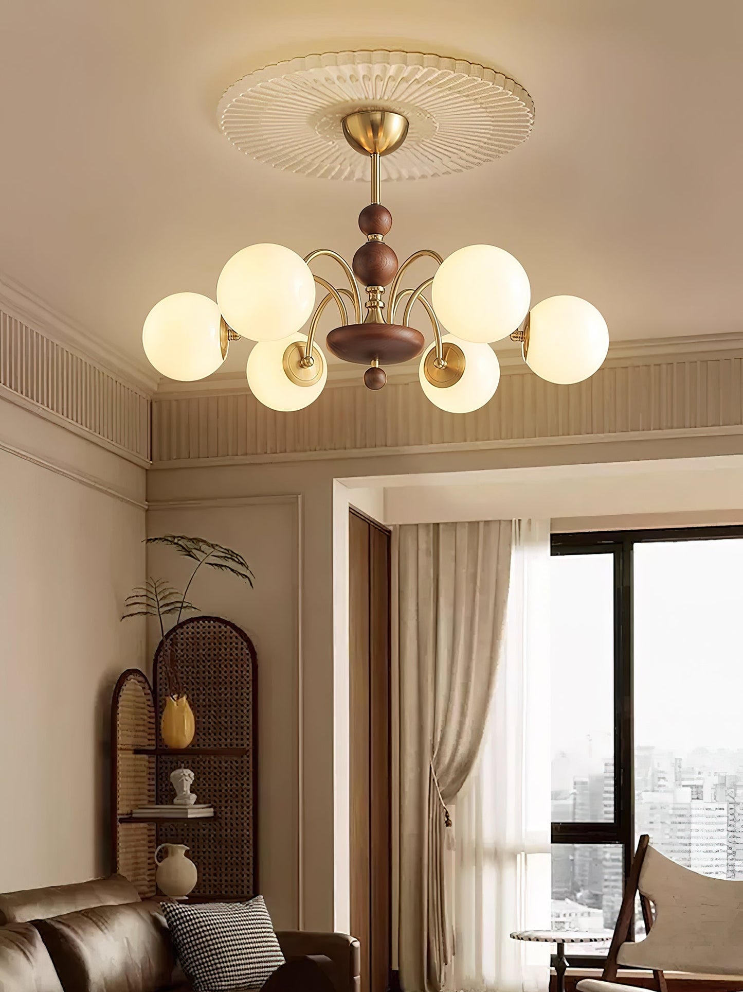 Solara Globe Chandelier - Modern Design with Adjustable Height & LED B