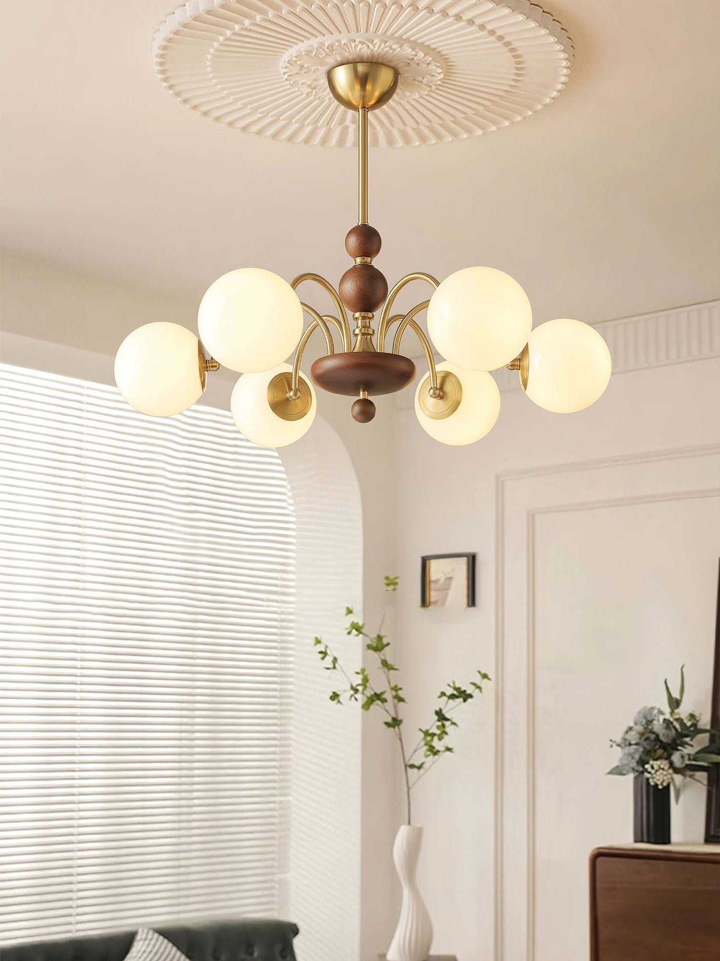 Solara Globe Chandelier - Modern Design with Adjustable Height & LED B