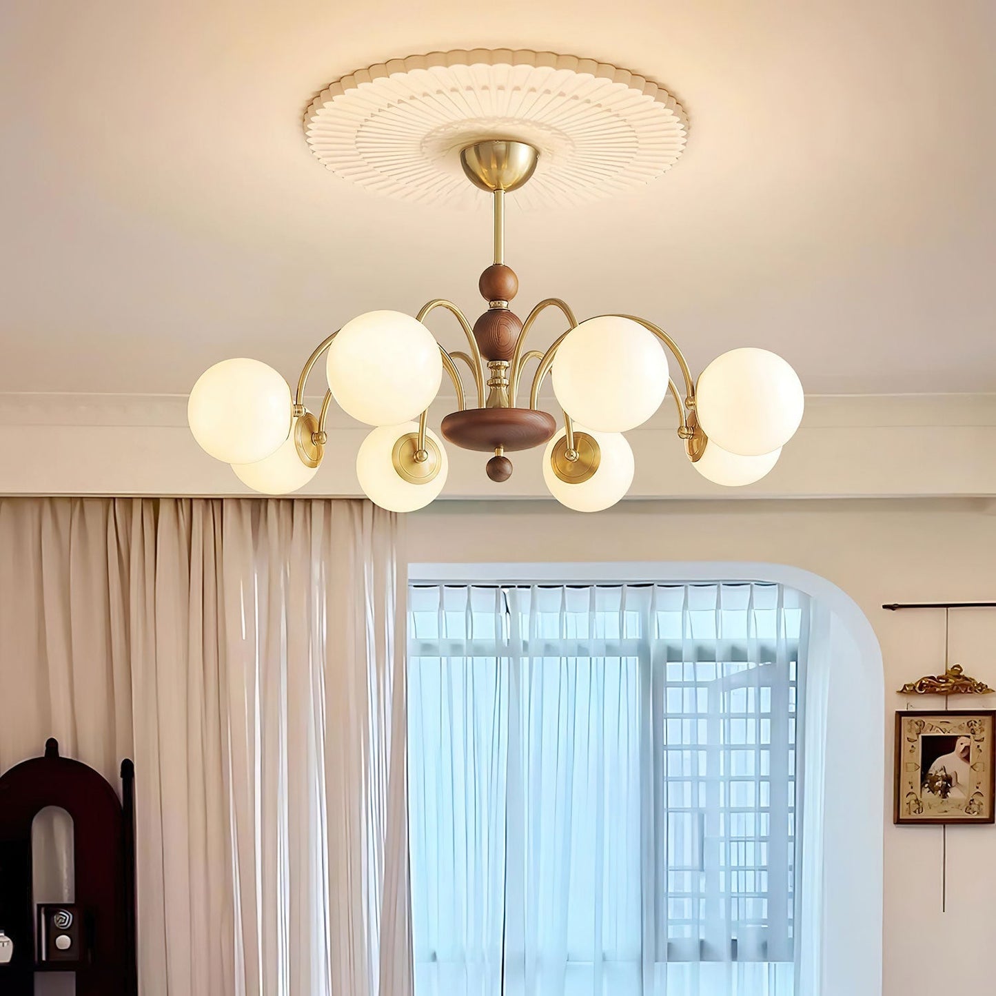 Solara Globe Chandelier - Modern Design with Adjustable Height & LED B