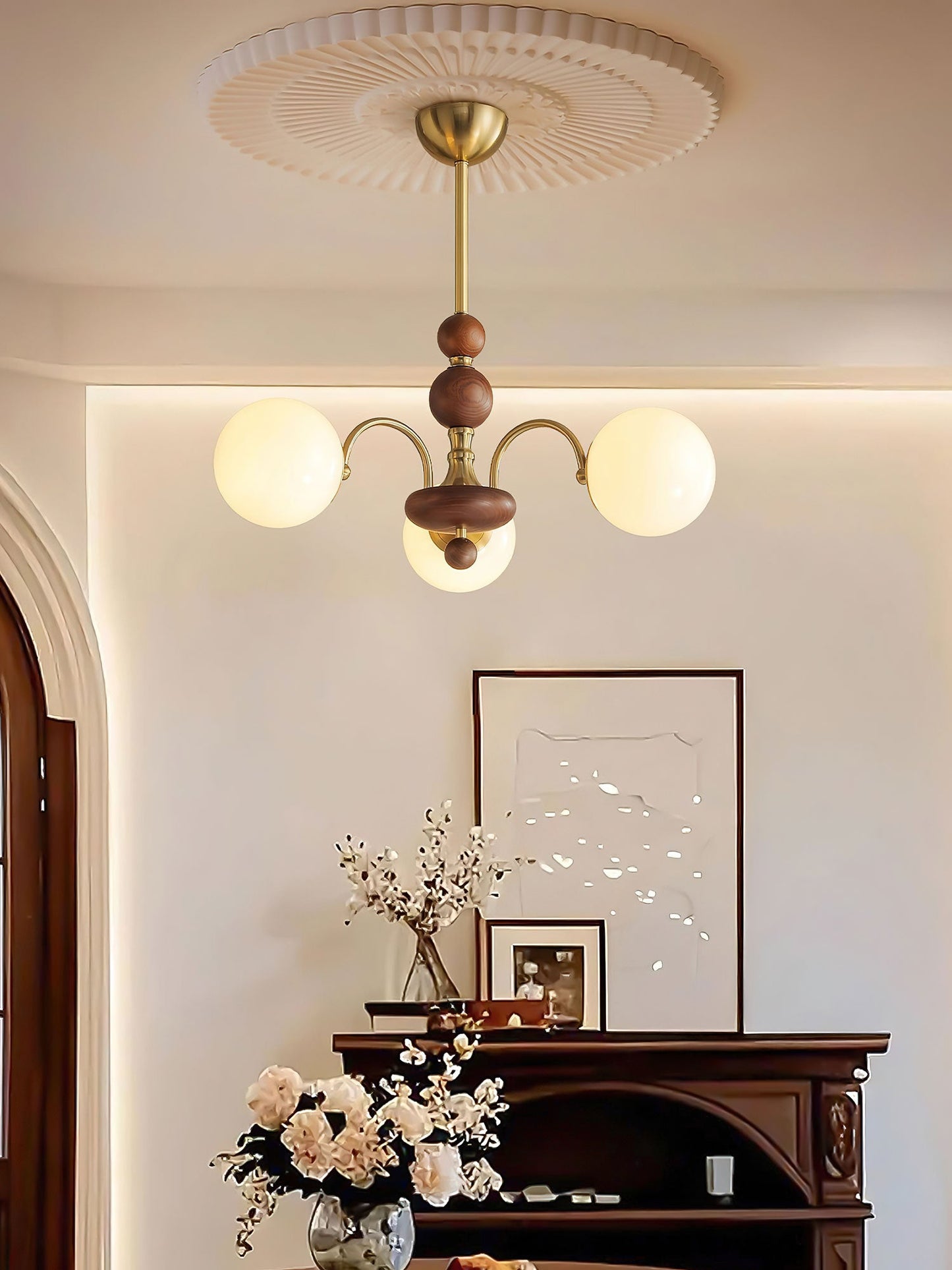 Solara Globe Chandelier - Modern Design with Adjustable Height & LED B