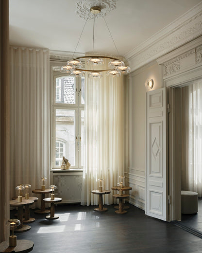Solara Modern Chandelier - Adjustable Height, Energy-Efficient LED Lig