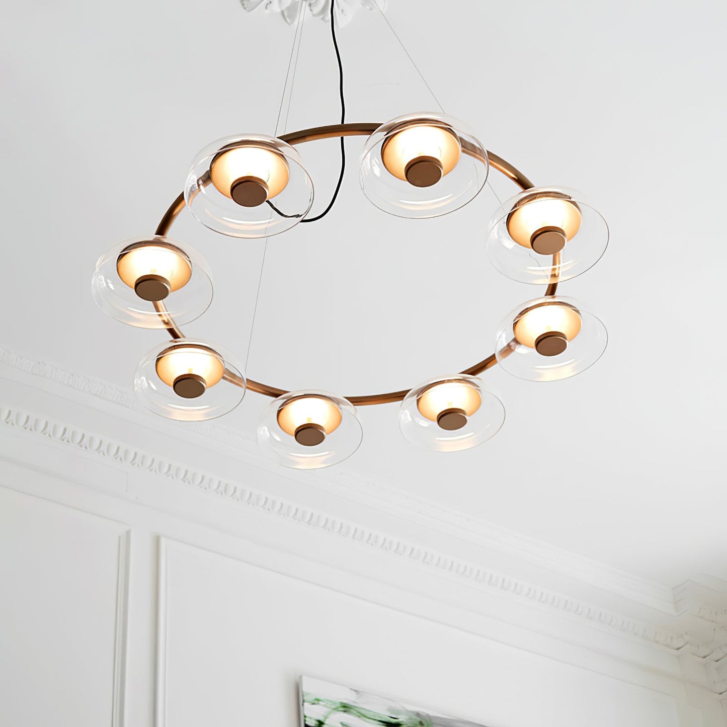 Solara Modern Chandelier - Adjustable Height, Energy-Efficient LED Lig