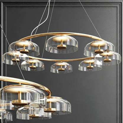 Solara Modern Chandelier - Adjustable Height, Energy-Efficient LED Lig