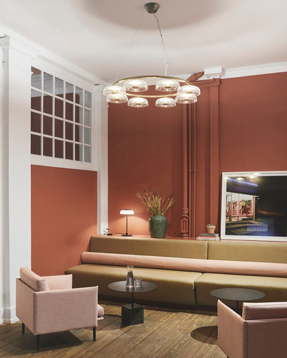 Solara Modern Chandelier - Adjustable Height, Energy-Efficient LED Lig