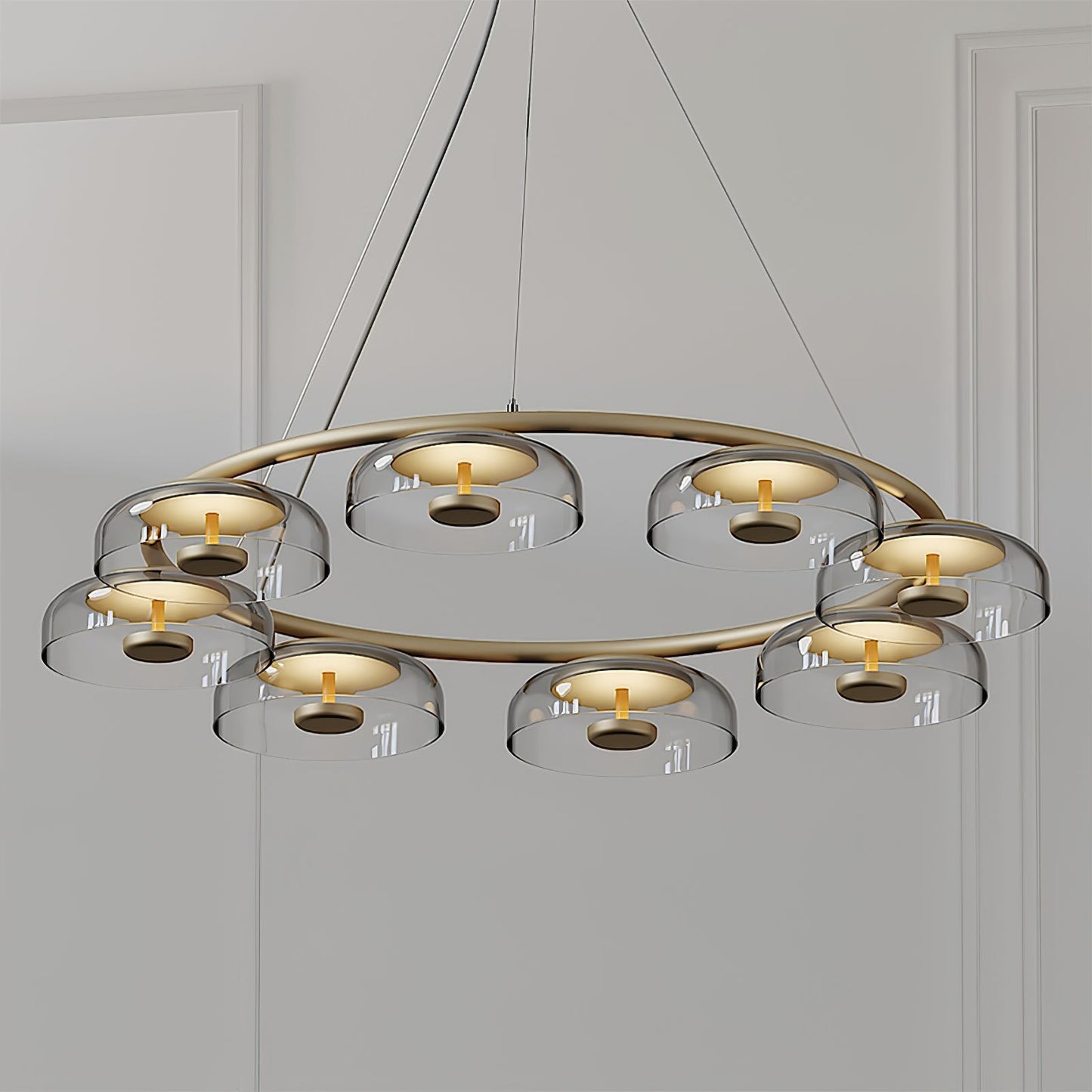 Solara Modern Chandelier - Adjustable Height, Energy-Efficient LED Lig