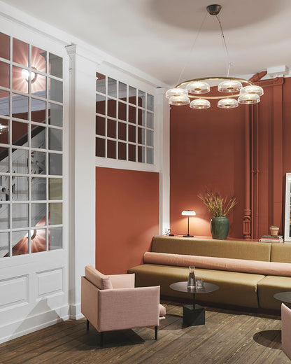 Solara Modern Chandelier - Adjustable Height, Energy-Efficient LED Lig