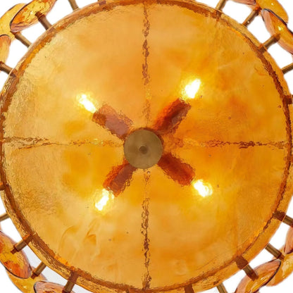 Solaris Disc Glass Chandelier - Modern Design, Adjustable Height, LED