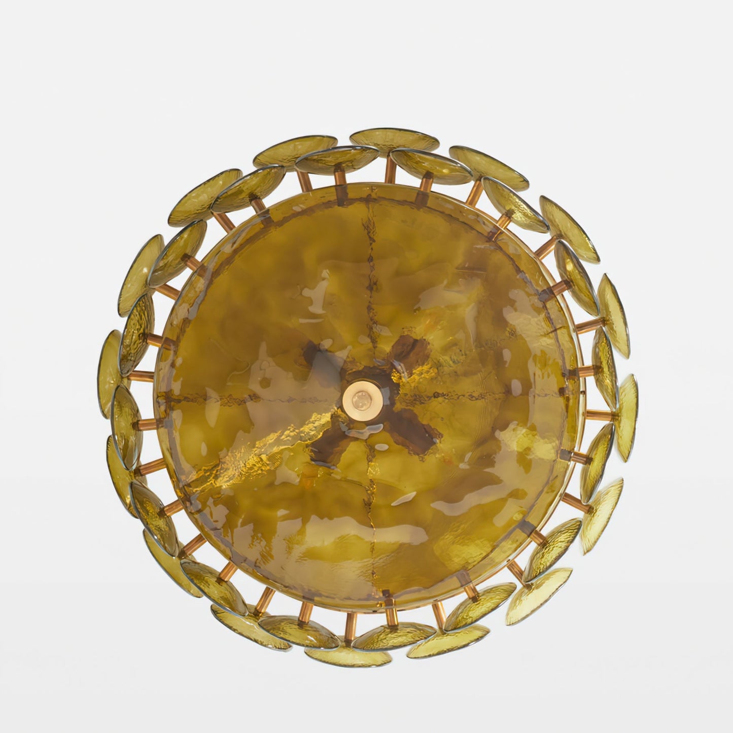 Solaris Disc Glass Chandelier - Modern Design, Adjustable Height, LED