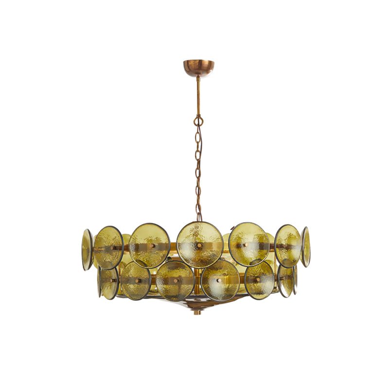 Solaris Disc Glass Chandelier - Modern Design, Adjustable Height, LED