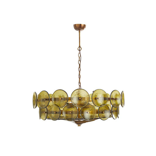Solaris Disc Glass Chandelier - Modern Design, Adjustable Height, LED