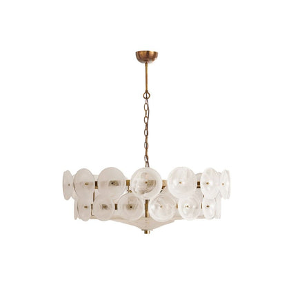 Solaris Disc Glass Chandelier - Modern Design, Adjustable Height, LED