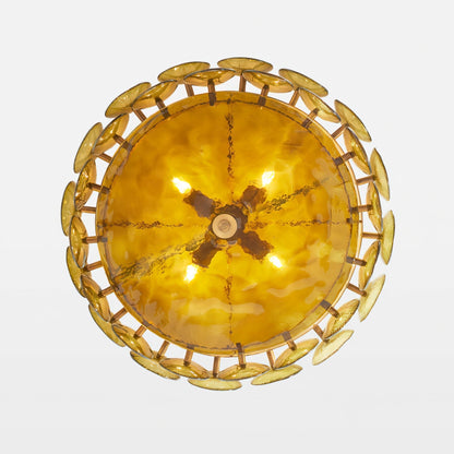 Solaris Disc Glass Chandelier - Modern Design, Adjustable Height, LED