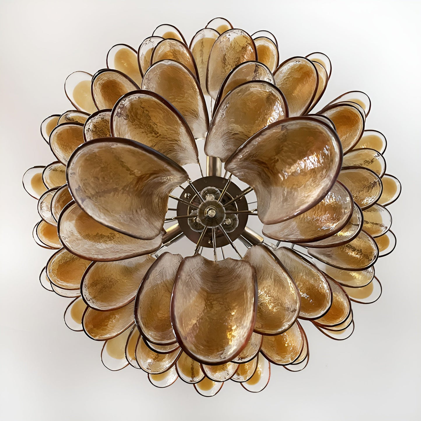Elegant Solenne Glass Chandelier with Adjustable Height & Dimmable Lig