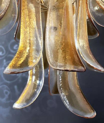 Elegant Solenne Glass Chandelier with Adjustable Height & Dimmable Lig