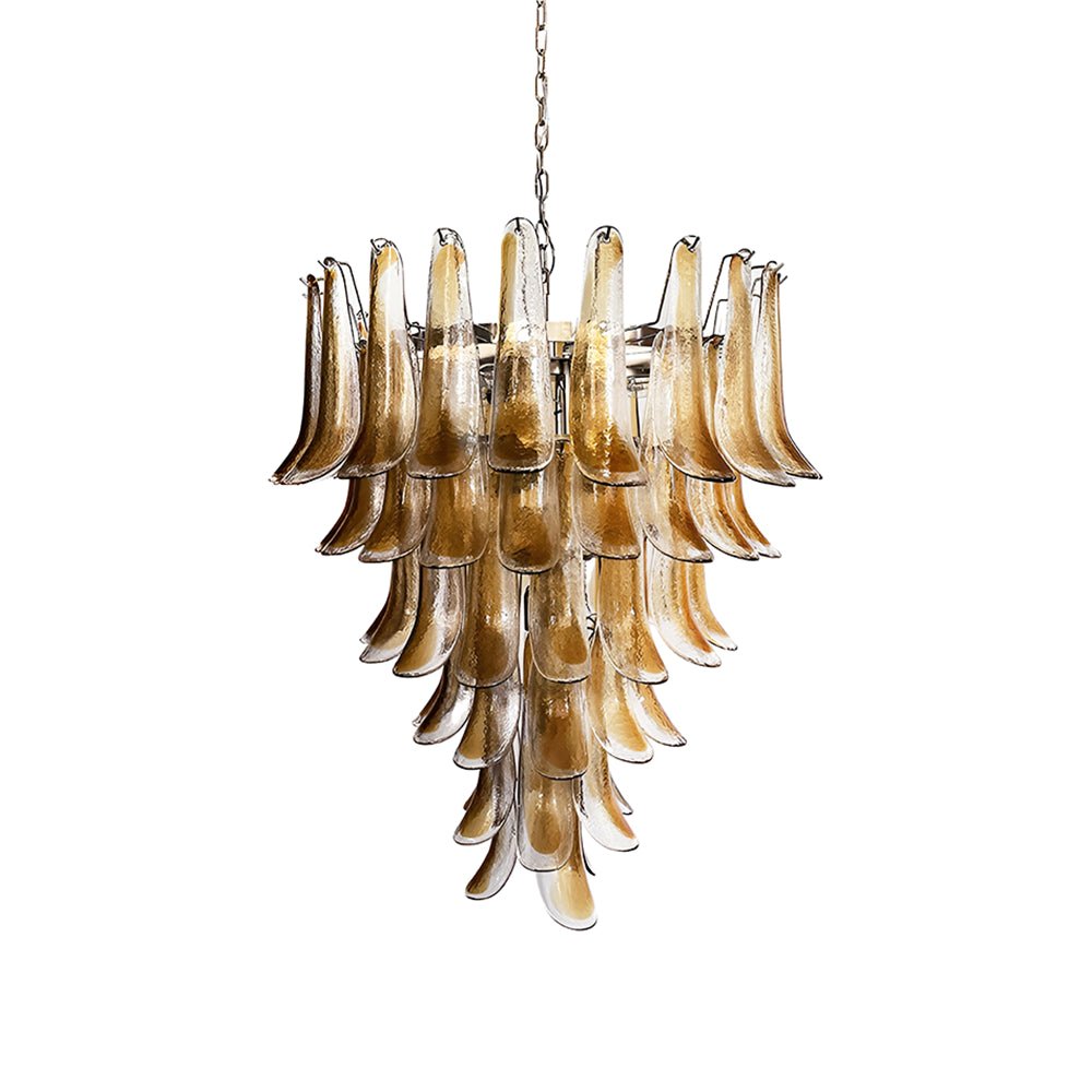 Elegant Solenne Glass Chandelier with Adjustable Height & Dimmable Lig