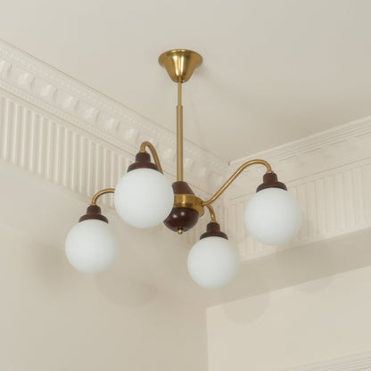 Solid Wood Magic Bean Chandelier - Adjustable Height, Eco-Friendly Des