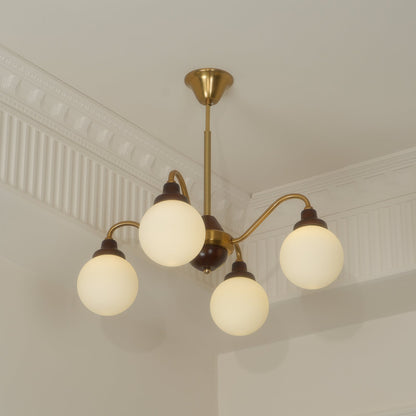 Solid Wood Magic Bean Chandelier - Adjustable Height, Eco-Friendly Des