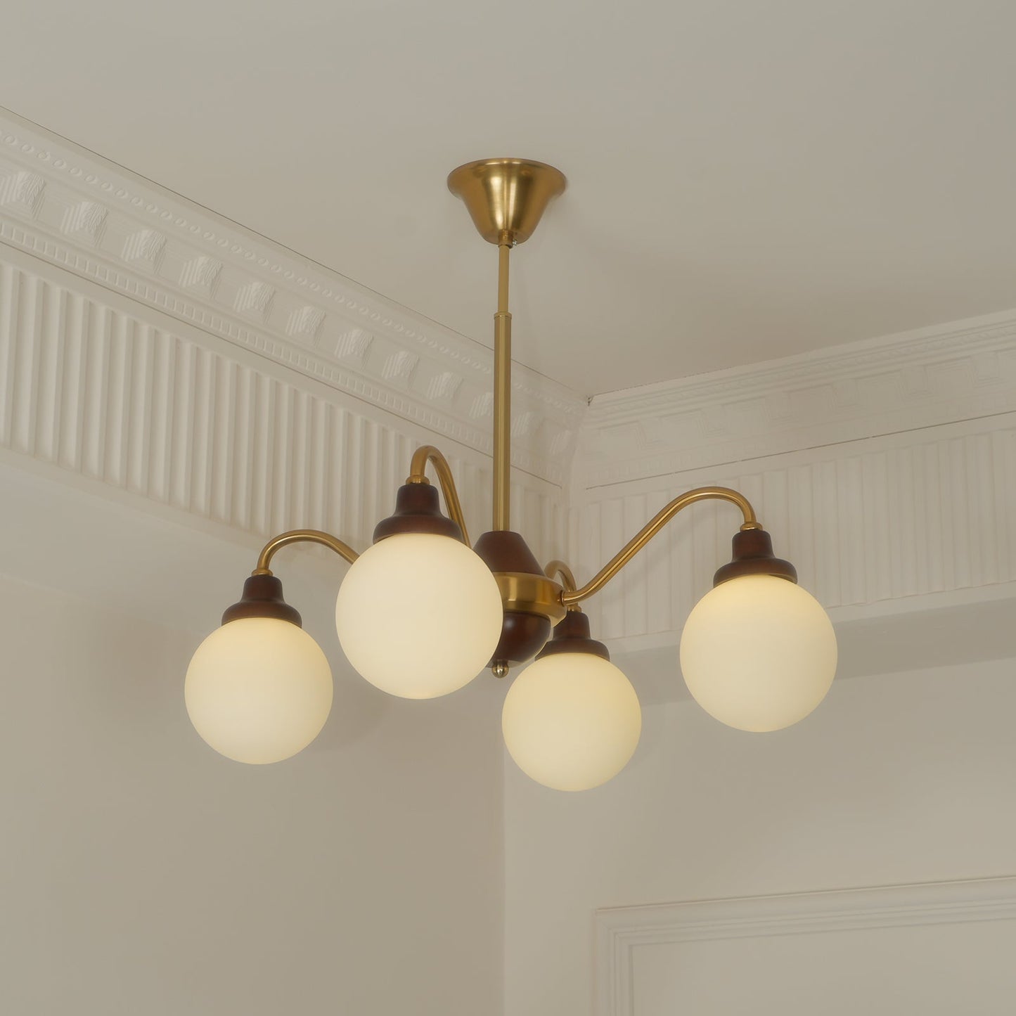 Solid Wood Magic Bean Chandelier - Adjustable Height, Eco-Friendly Des