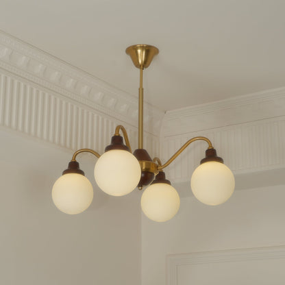 Solid Wood Magic Bean Chandelier - Adjustable Height, Eco-Friendly Des