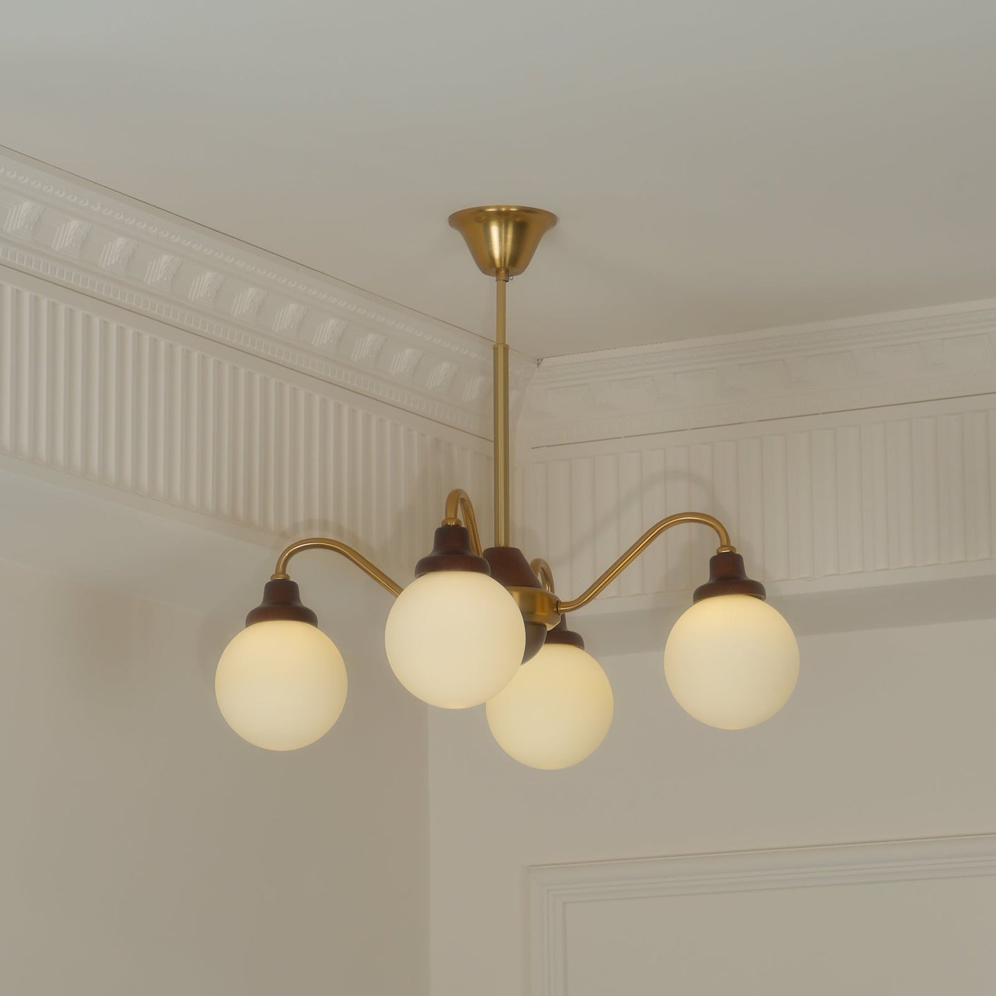 Solid Wood Magic Bean Chandelier - Adjustable Height, Eco-Friendly Des