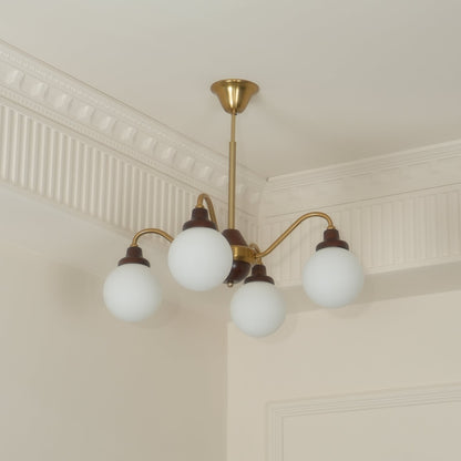 Solid Wood Magic Bean Chandelier - Adjustable Height, Eco-Friendly Des
