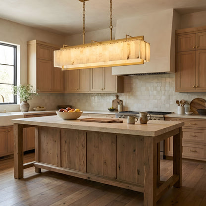 Solstice Alabaster Chandelier - Elegant Design, Adjustable Height