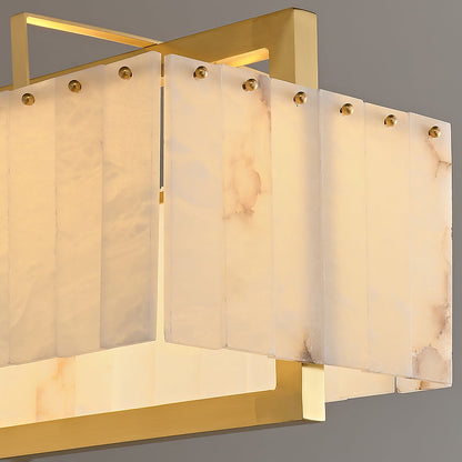 Solstice Alabaster Chandelier - Elegant Design, Adjustable Height