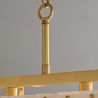 Solstice Alabaster Chandelier - Elegant Design, Adjustable Height