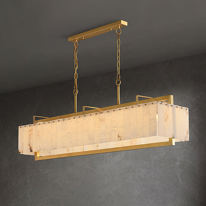 Solstice Alabaster Chandelier - Elegant Design, Adjustable Height