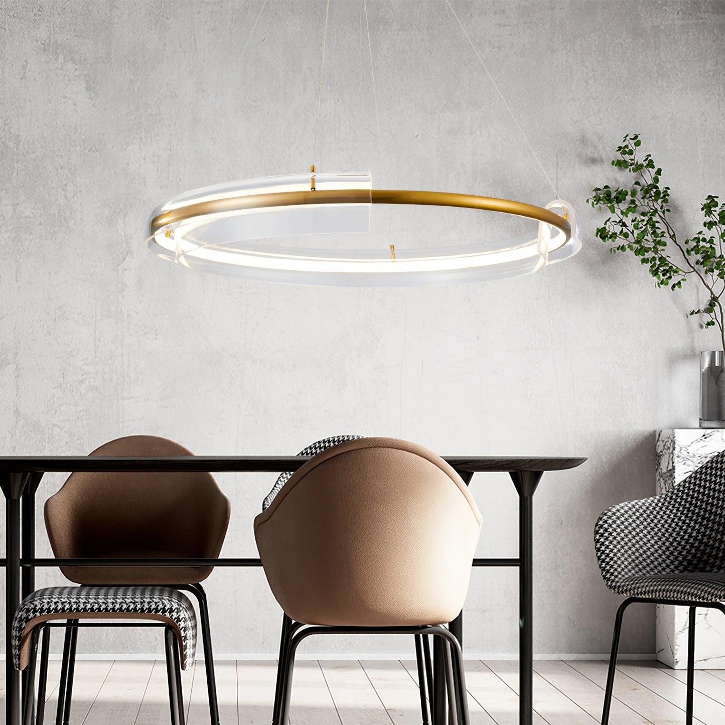 Solstice Modern LED Chandelier with Dimmable Brightness & Sleek Design