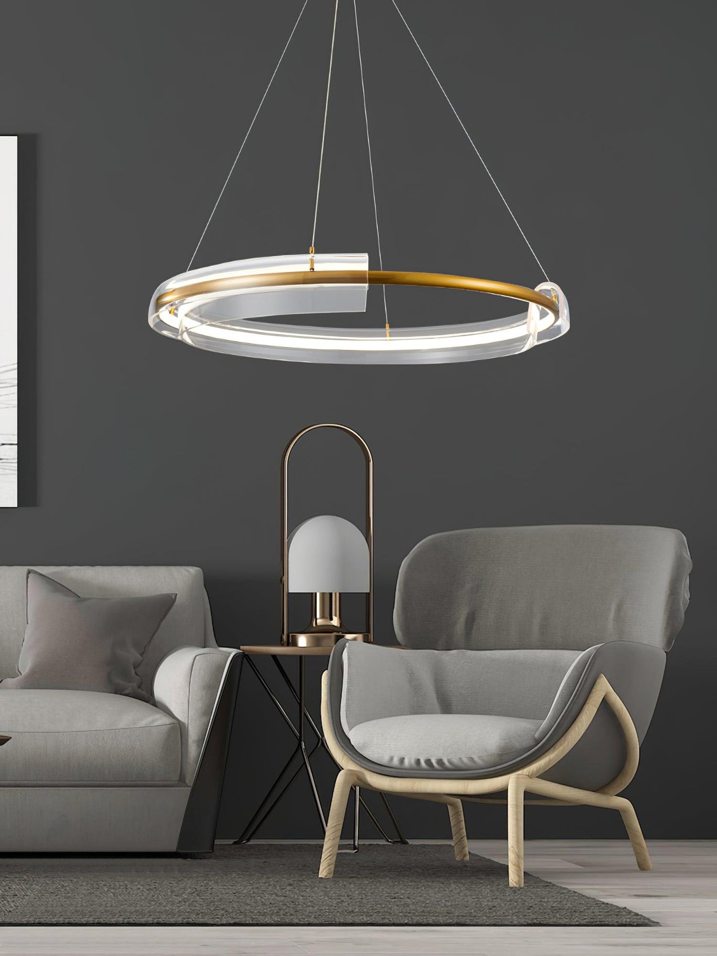 Solstice Modern LED Chandelier with Dimmable Brightness & Sleek Design