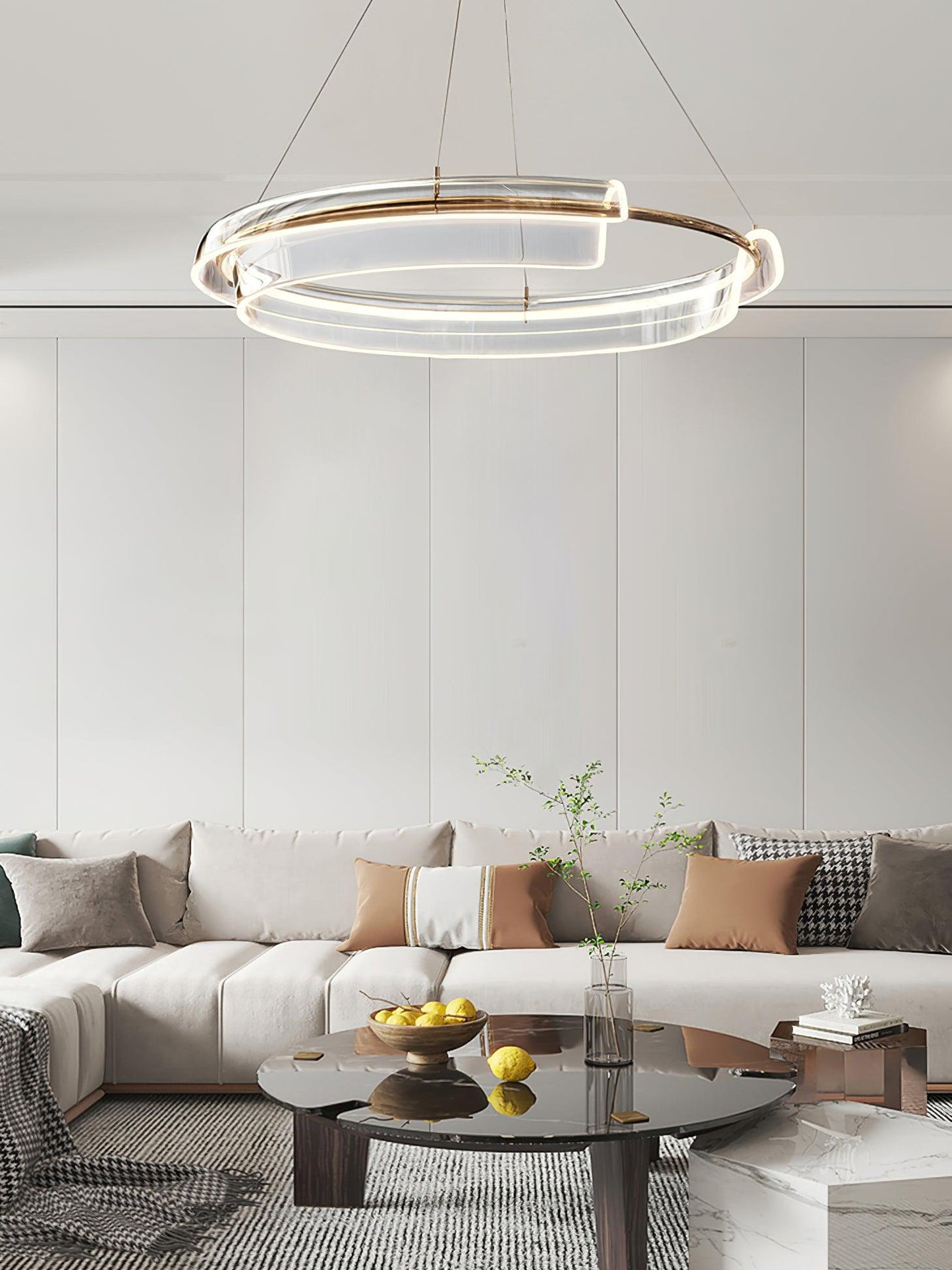 Solstice Modern LED Chandelier with Dimmable Brightness & Sleek Design