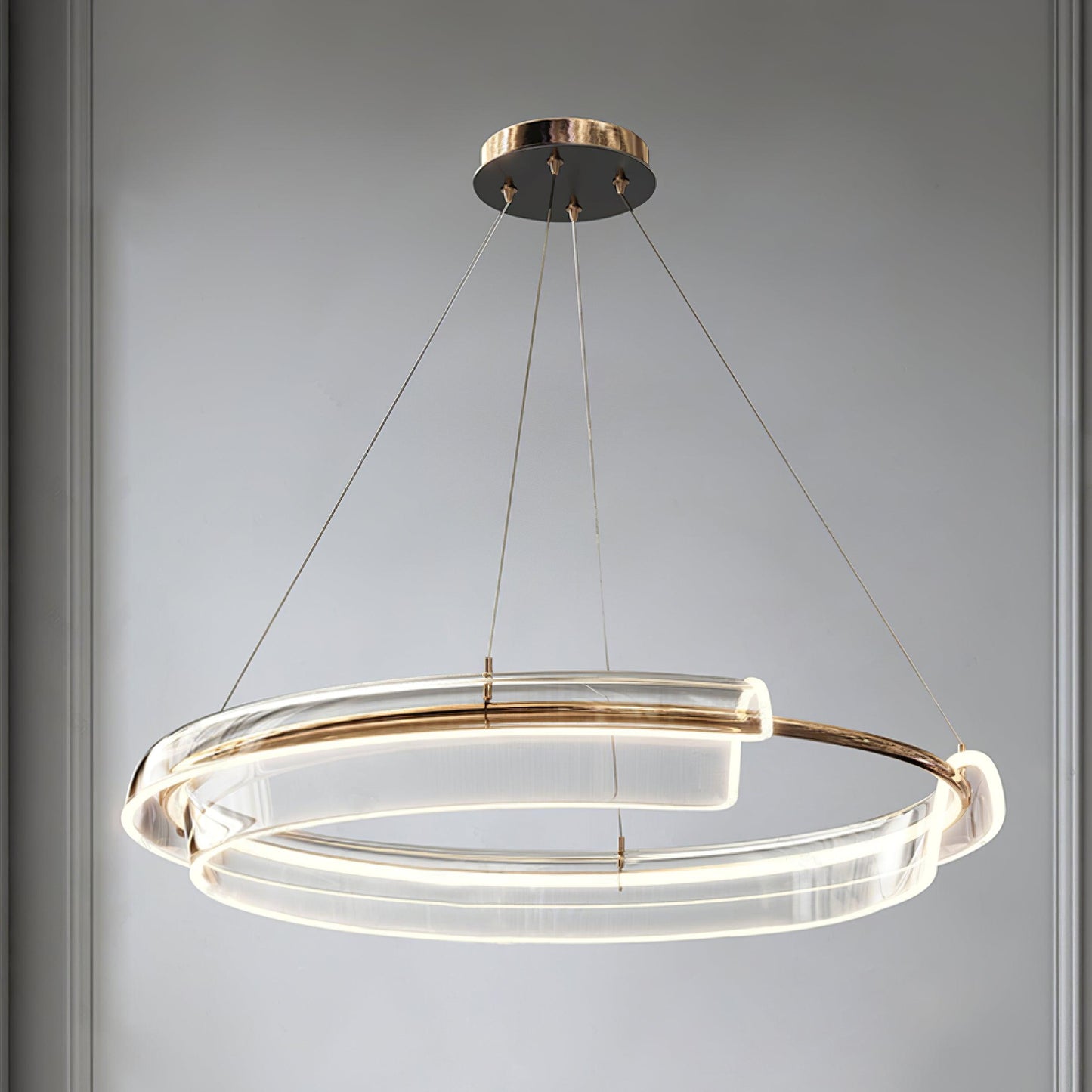 Solstice Modern LED Chandelier with Dimmable Brightness & Sleek Design