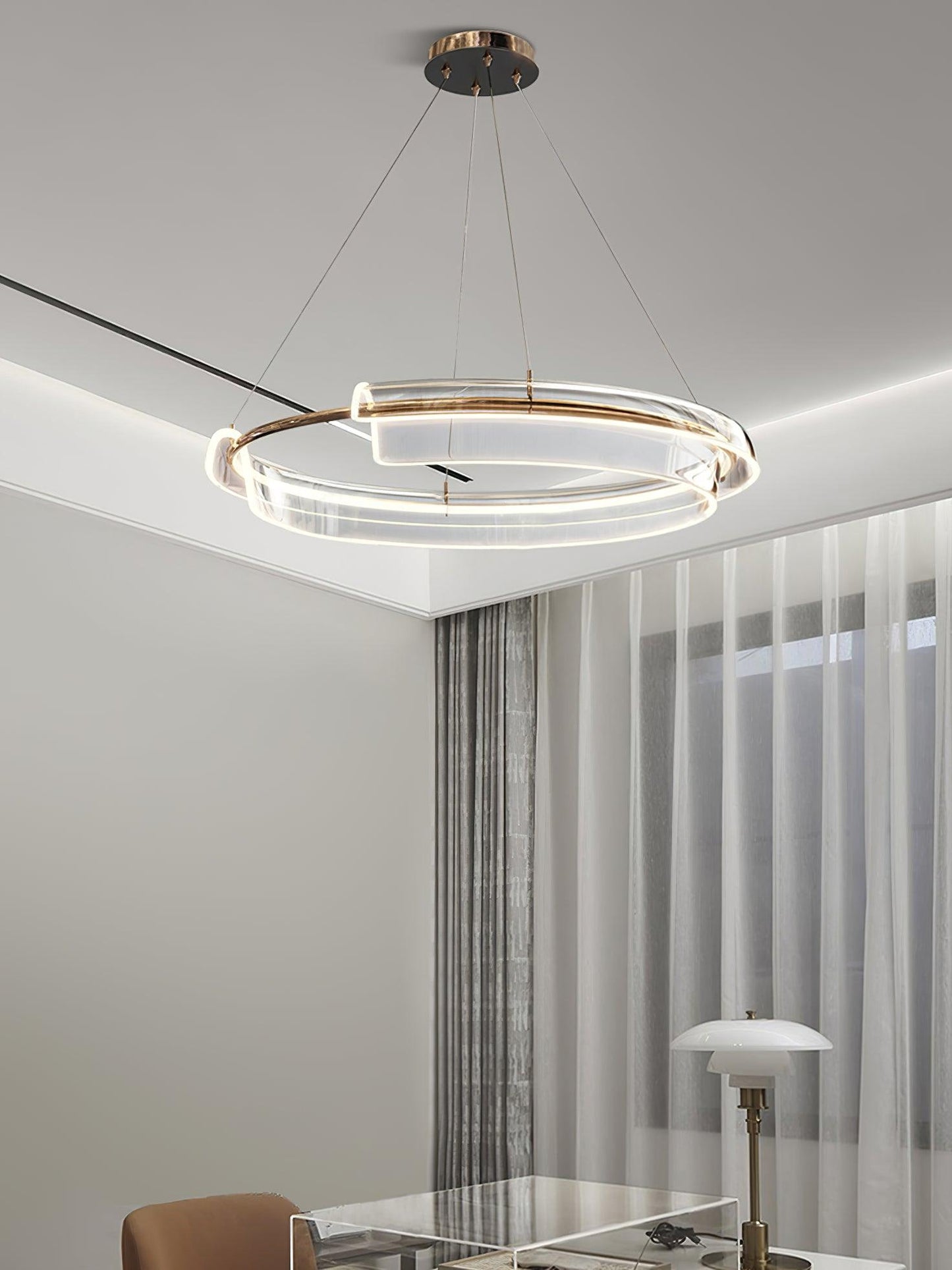 Solstice Modern LED Chandelier with Dimmable Brightness & Sleek Design