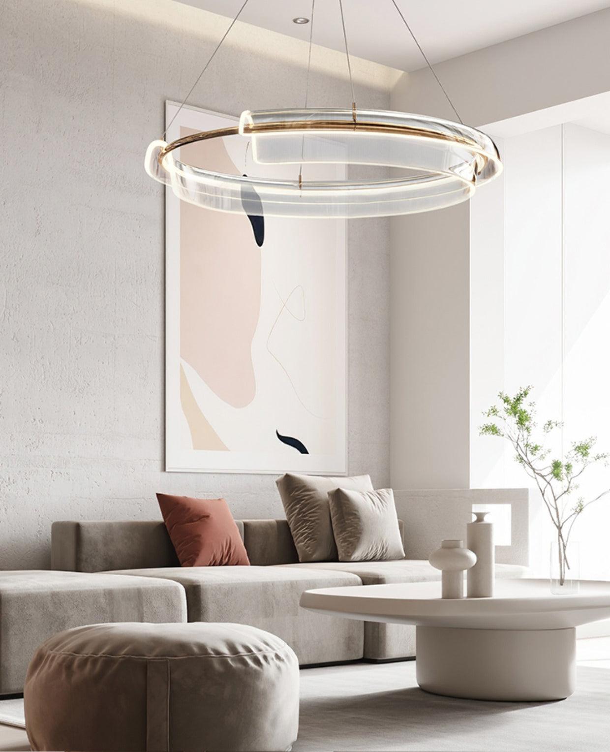 Solstice Modern LED Chandelier with Dimmable Brightness & Sleek Design