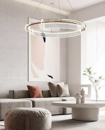 Solstice Modern LED Chandelier with Dimmable Brightness & Sleek Design