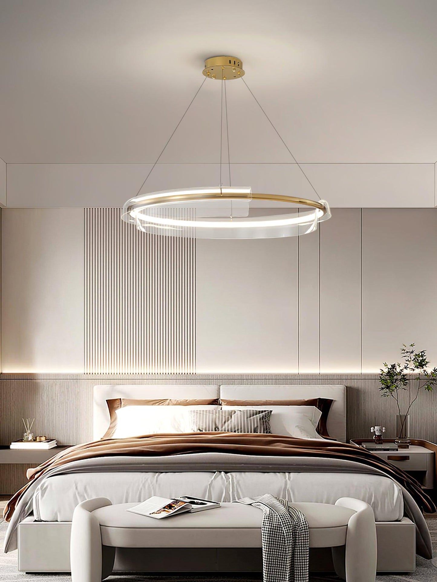 Solstice Modern LED Chandelier with Dimmable Brightness & Sleek Design