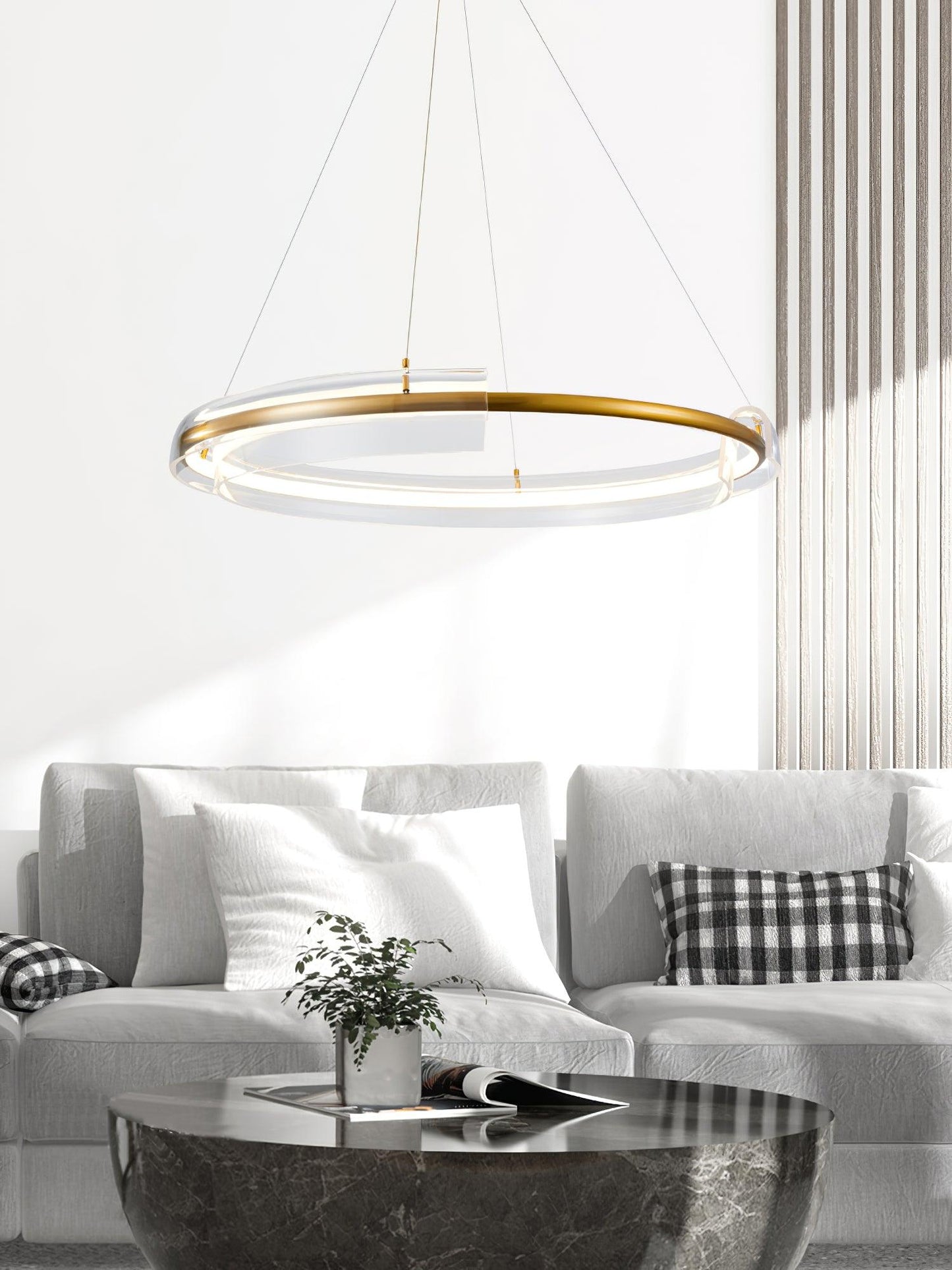 Solstice Modern LED Chandelier with Dimmable Brightness & Sleek Design