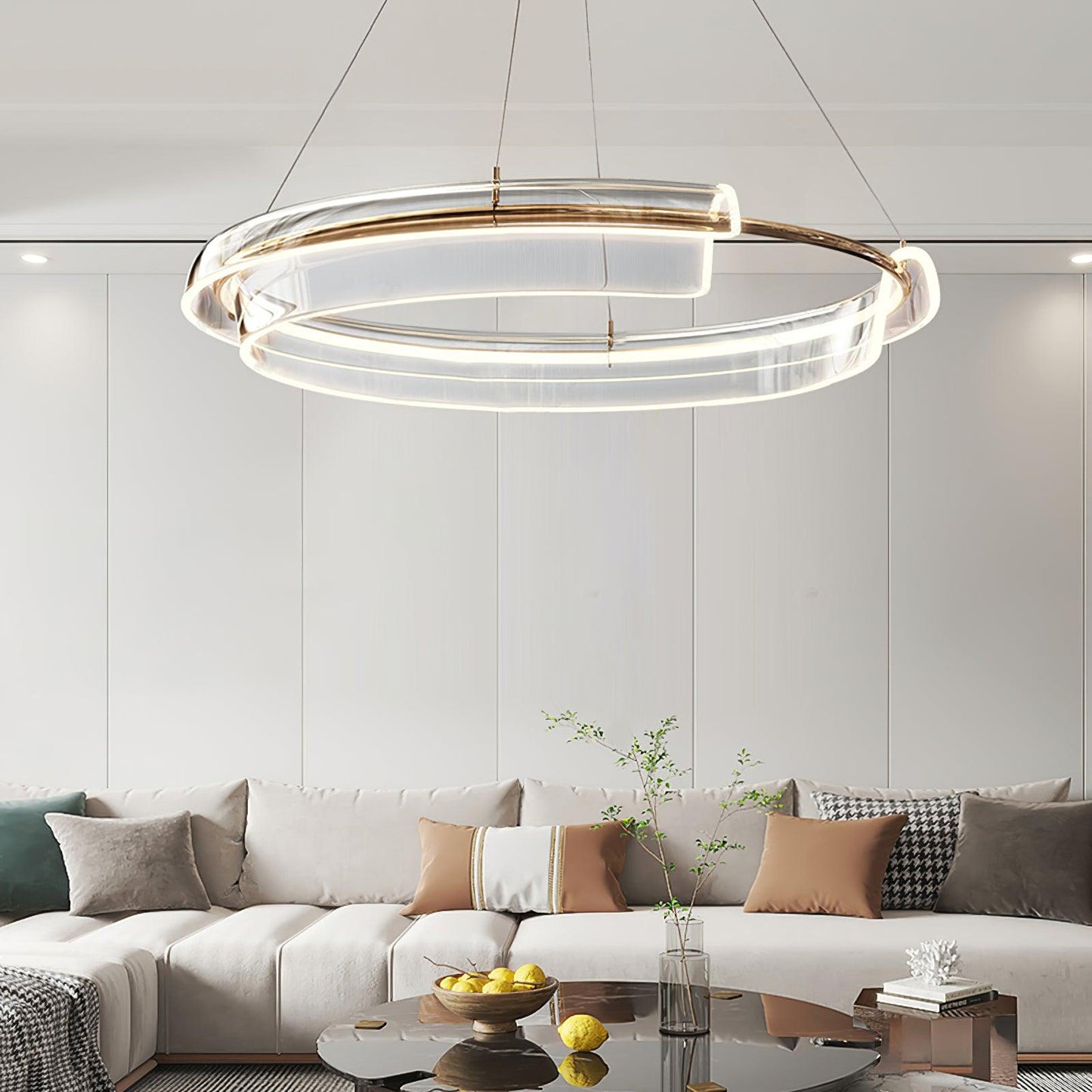 Solstice Modern LED Chandelier with Dimmable Brightness & Sleek Design