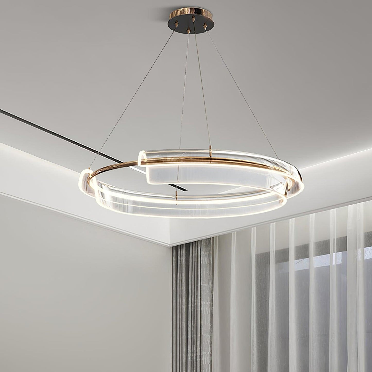 Solstice Modern LED Chandelier with Dimmable Brightness & Sleek Design
