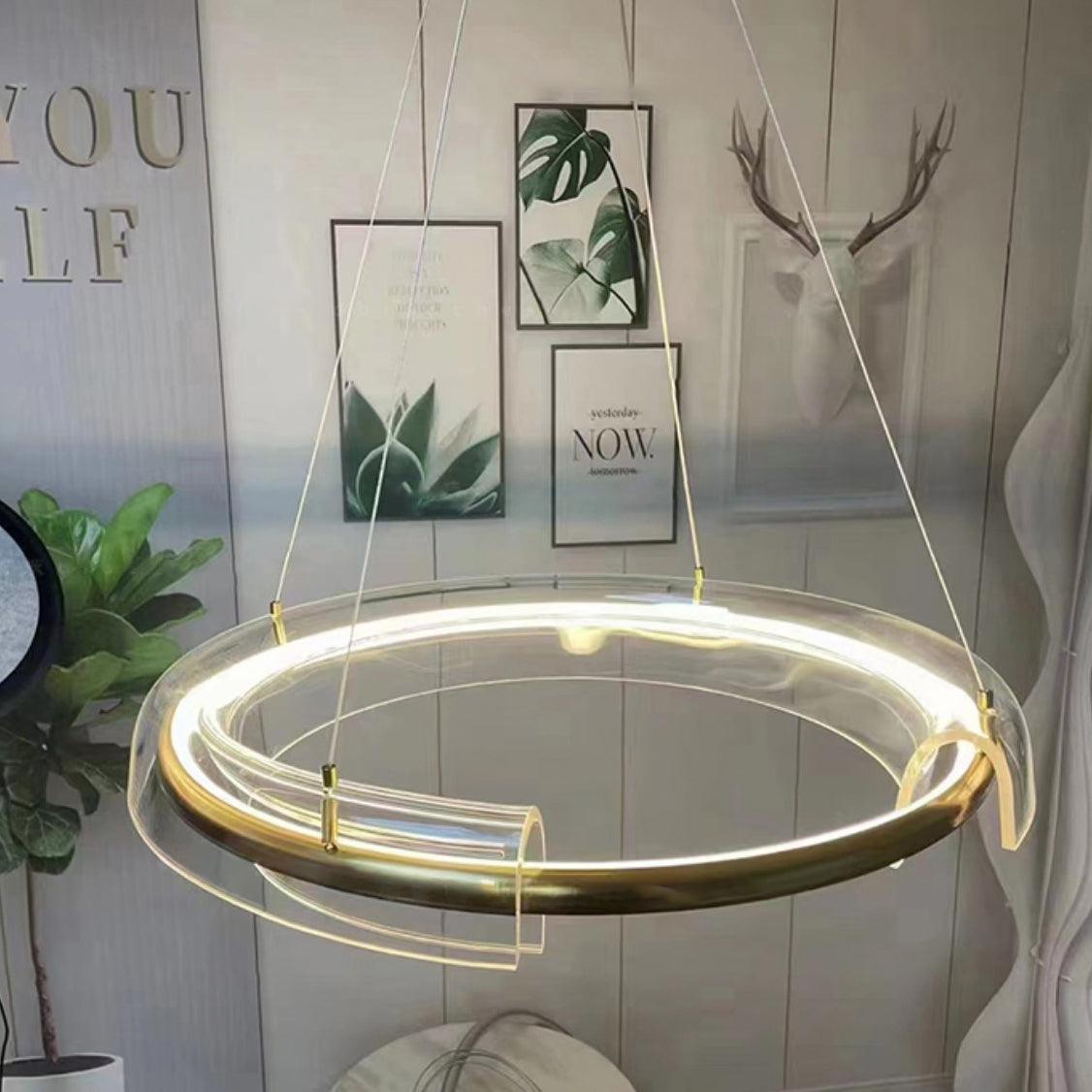 Solstice Modern LED Chandelier with Dimmable Brightness & Sleek Design