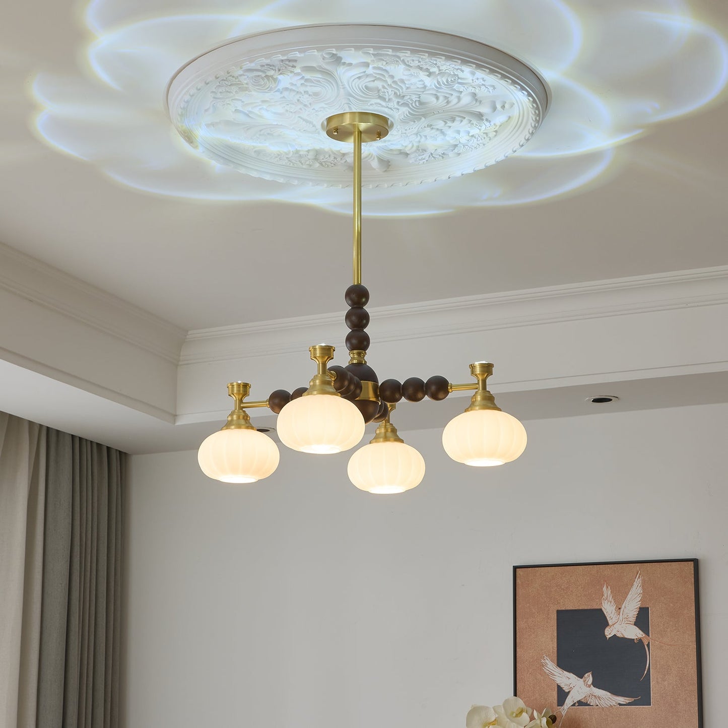 Solviento Modern Chandelier - LED Illumination & Adjustable Height