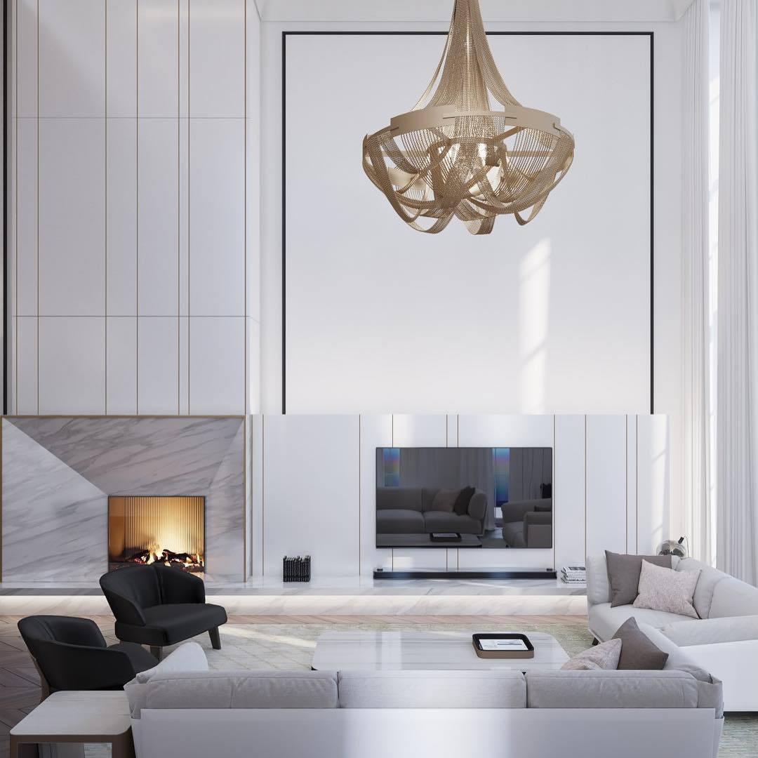 Tassel Aluminum Chain Chandelier - Adjustable Height, Modern Design